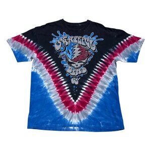 THE GRATEFUL DEAD Tie Dye Liquid Blue Skull Vintage Y2K Band Rock T Shirt Men XL